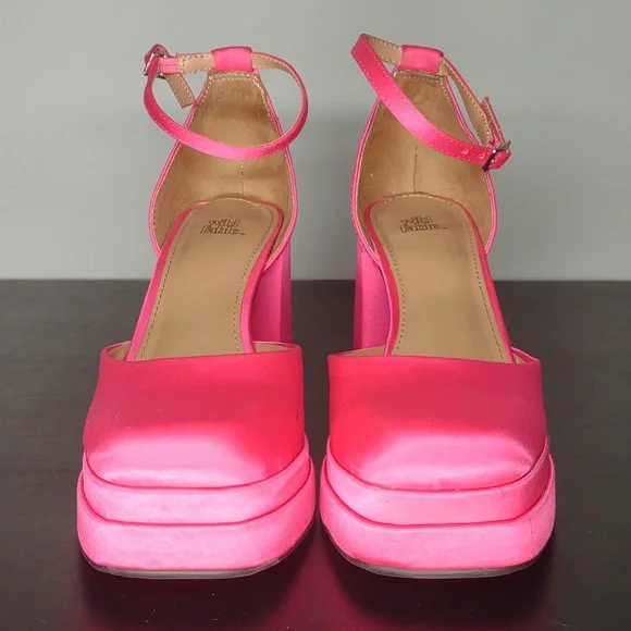 Pink Chunky Retro Block Platform Heels Size 6 - Picture 3 of 13